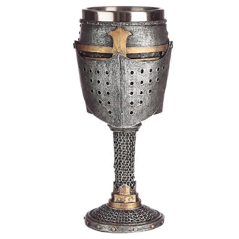 Goblet Collectable Decorative Medieval Helmet and Chain Mail Gothic Fantasy 19cm High Goblet