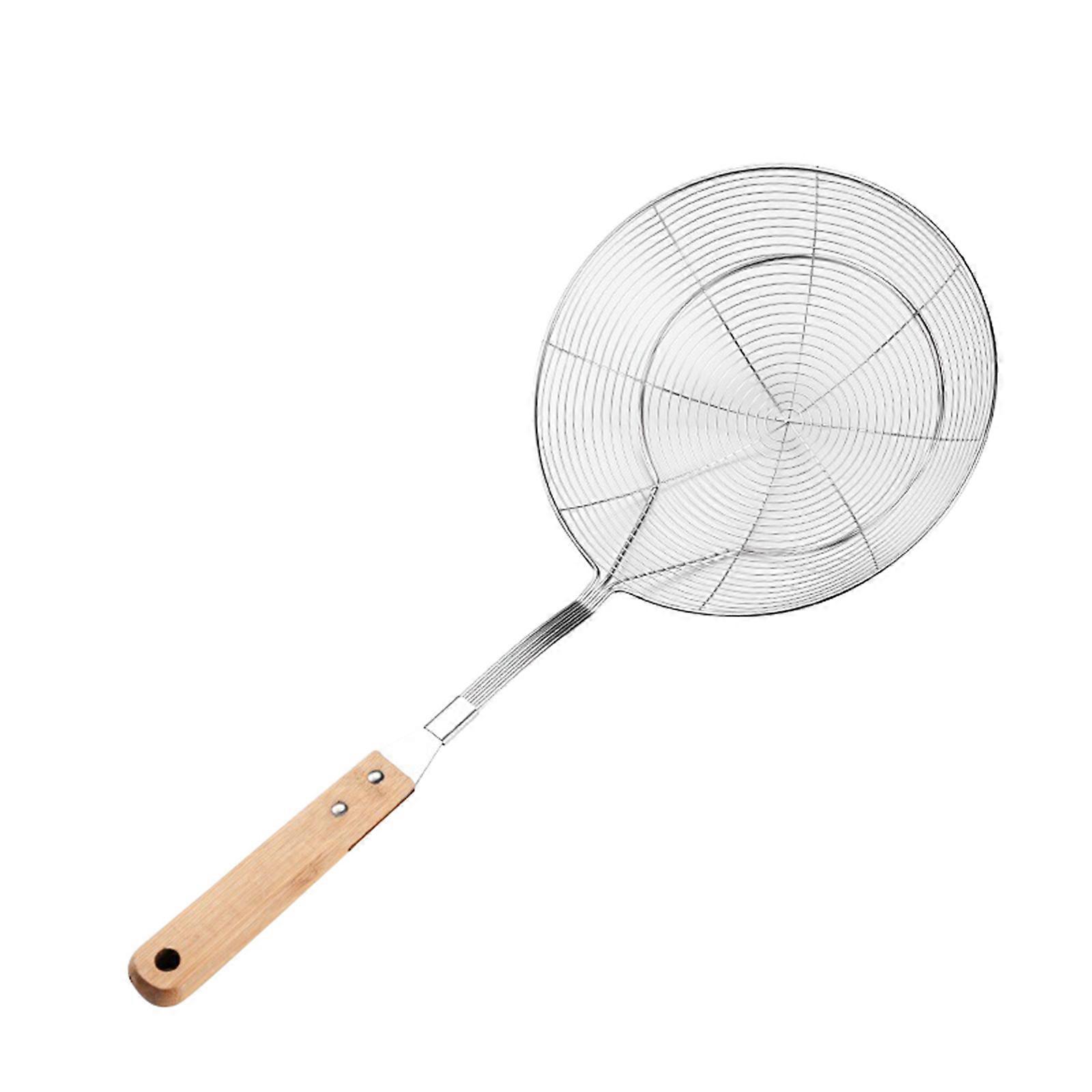 Stainless Steel Skimmer Spoon with Wood Handle Wire Spiders Strainer for Straining and Frying Kitchen Cooking Utensils  XL