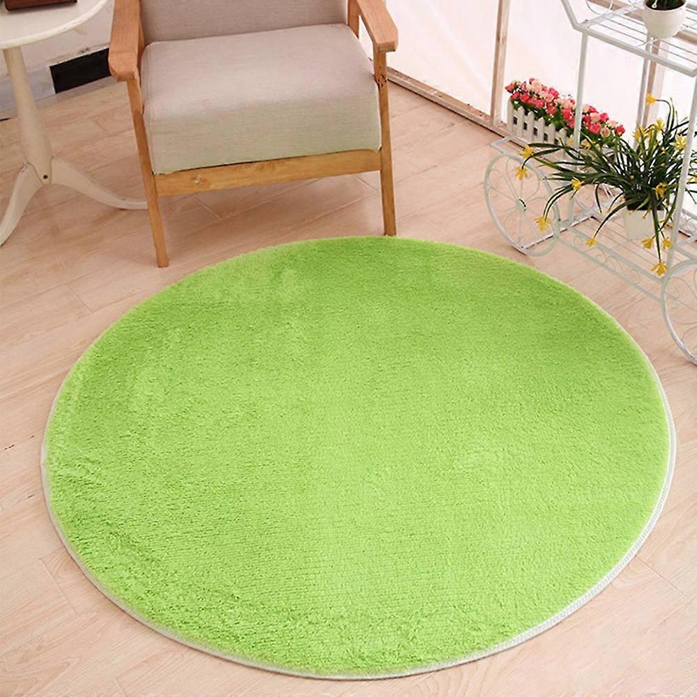 AS Round Rug Diameter 160cm Polyester Fiber Soft Non-Slip Floor Mat Bedroom Doormat Carpet - Light G