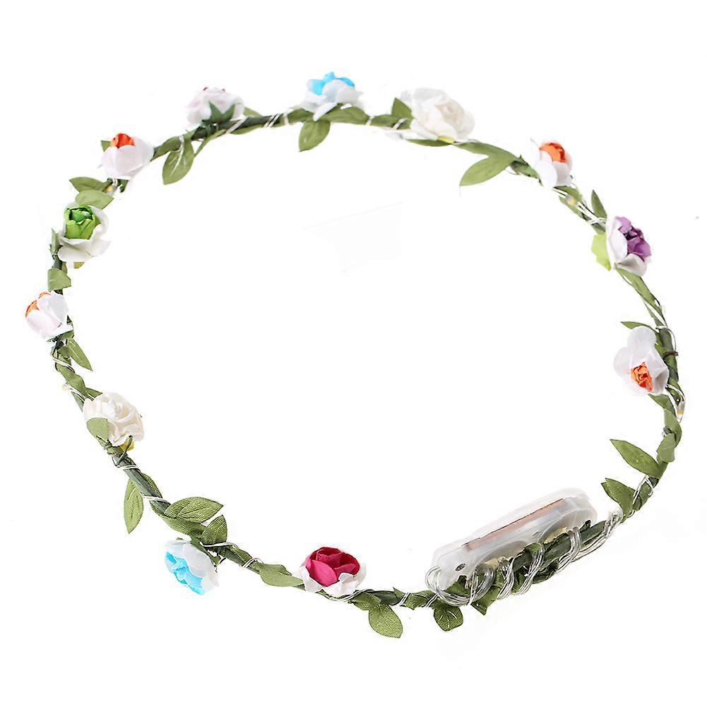 Fairy LED Rose Light Crown Illuminated Glowing Rose Crown Decoration