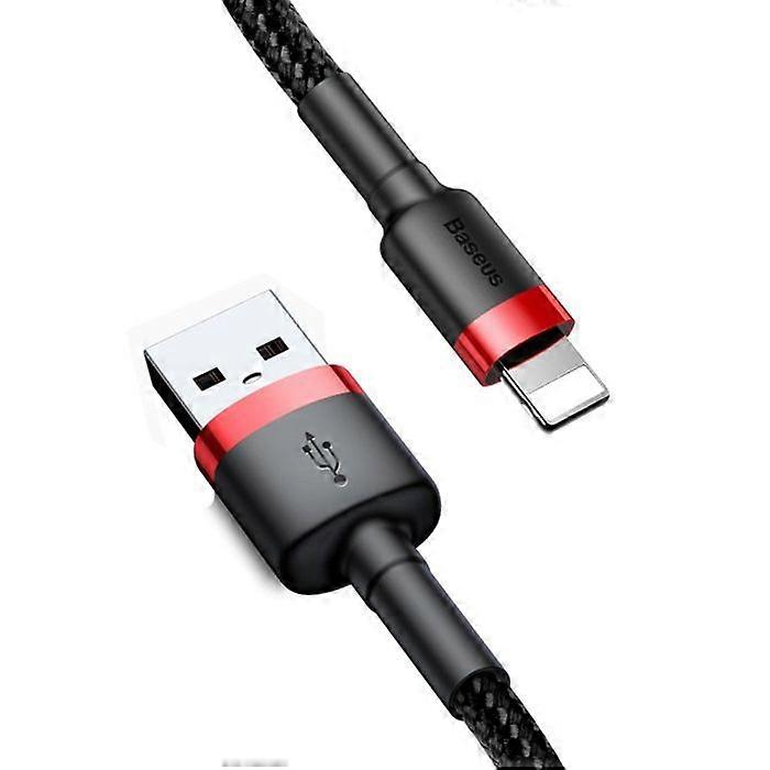 USB to Lightning Cable - Baseus - CALKLF-A19 - 2.4A - 50 cm - Black/Red
