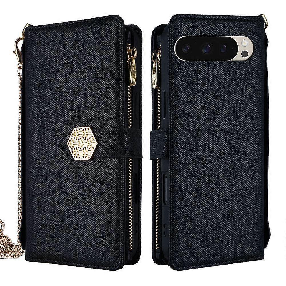 Crossbody Handle Cross Texture Leather Phone Case