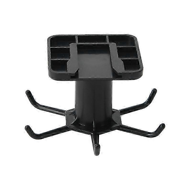 Kitchen utensil hanger, 6-prong 360-degree rotatable hook, black