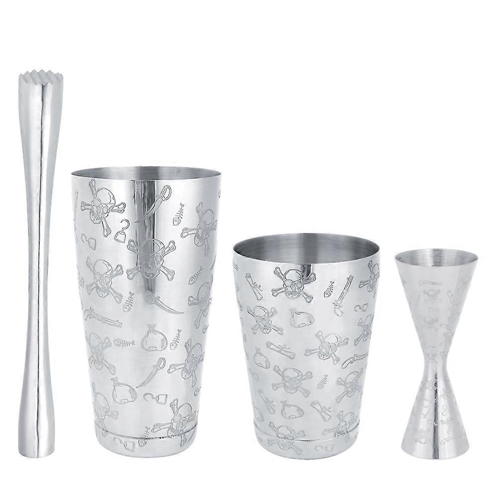 304 Stainless Steel Cocktail Shaker Bar Set Boston Shaker Jigger Kit Bartender Tools