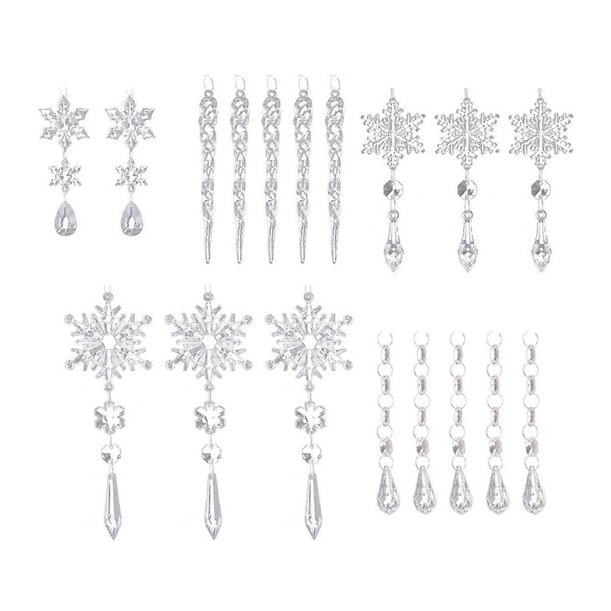 Crystal Clear Snowflake Christmas Tree Pendants
