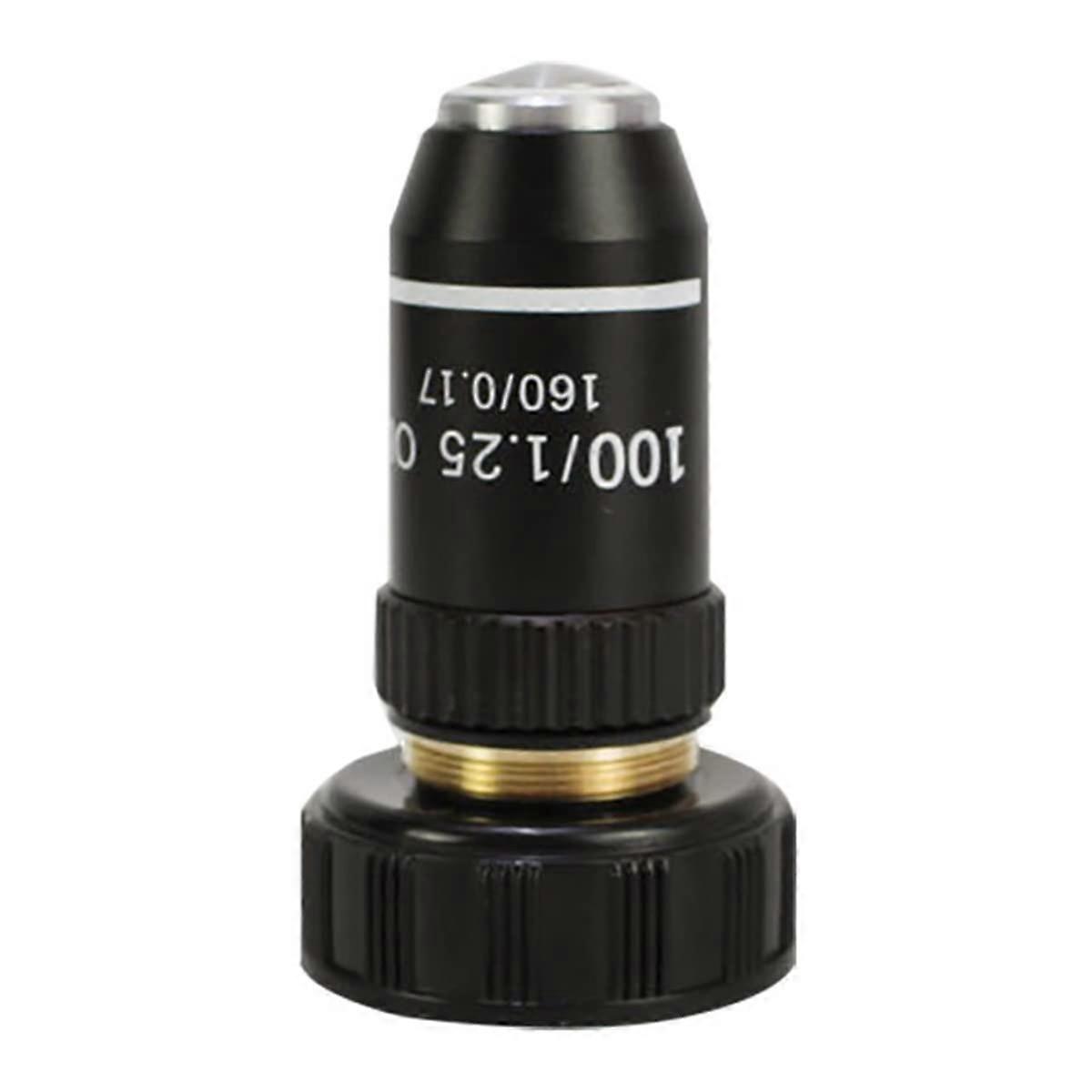 Microscope Accessories Kit 195 Black Achromatic Objective 4X 10X 20X 40X 60X 100X Microscope Objective Lens Microscope Slides (Color : 100X)