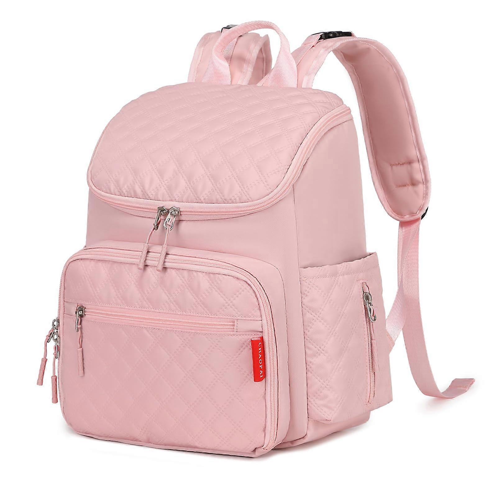 Cloth Bag Backpack With Back Capacity Traction Clips Pink