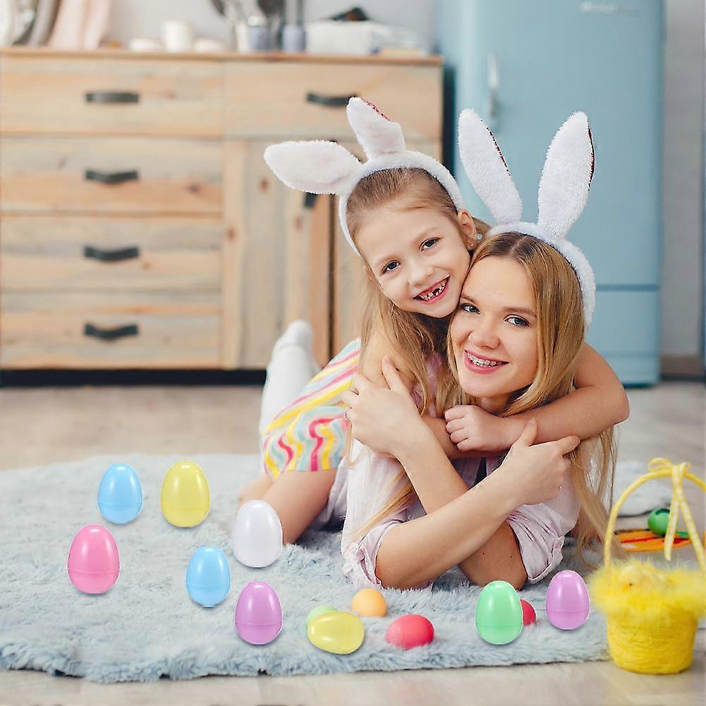 100 pcs Fillable Easter Eggs Pastel Bright Plastic Easter Eggs Bulk Empty Blank