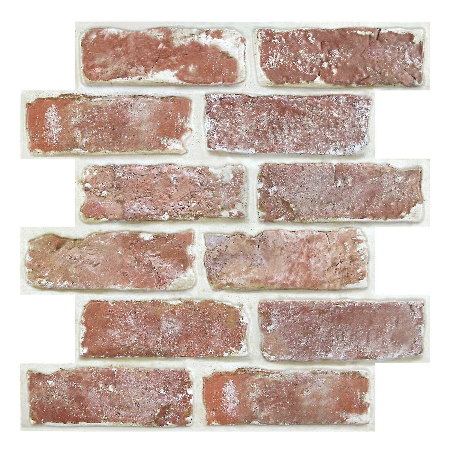 3D Red Brick Wall Panels – 10pcs Self-Adhesive Tile Stickers – Waterproof Kitchen & Bathroom Decor – 30x30cm