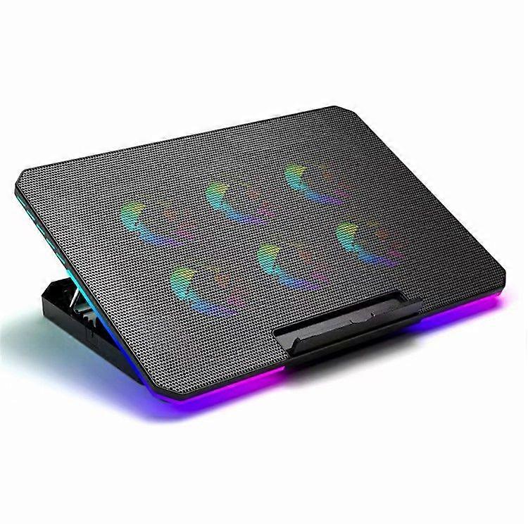 Foldable Laptop Stand 6 ARGB Fans Cooling Pad Adjustable Height Notebook Cooler