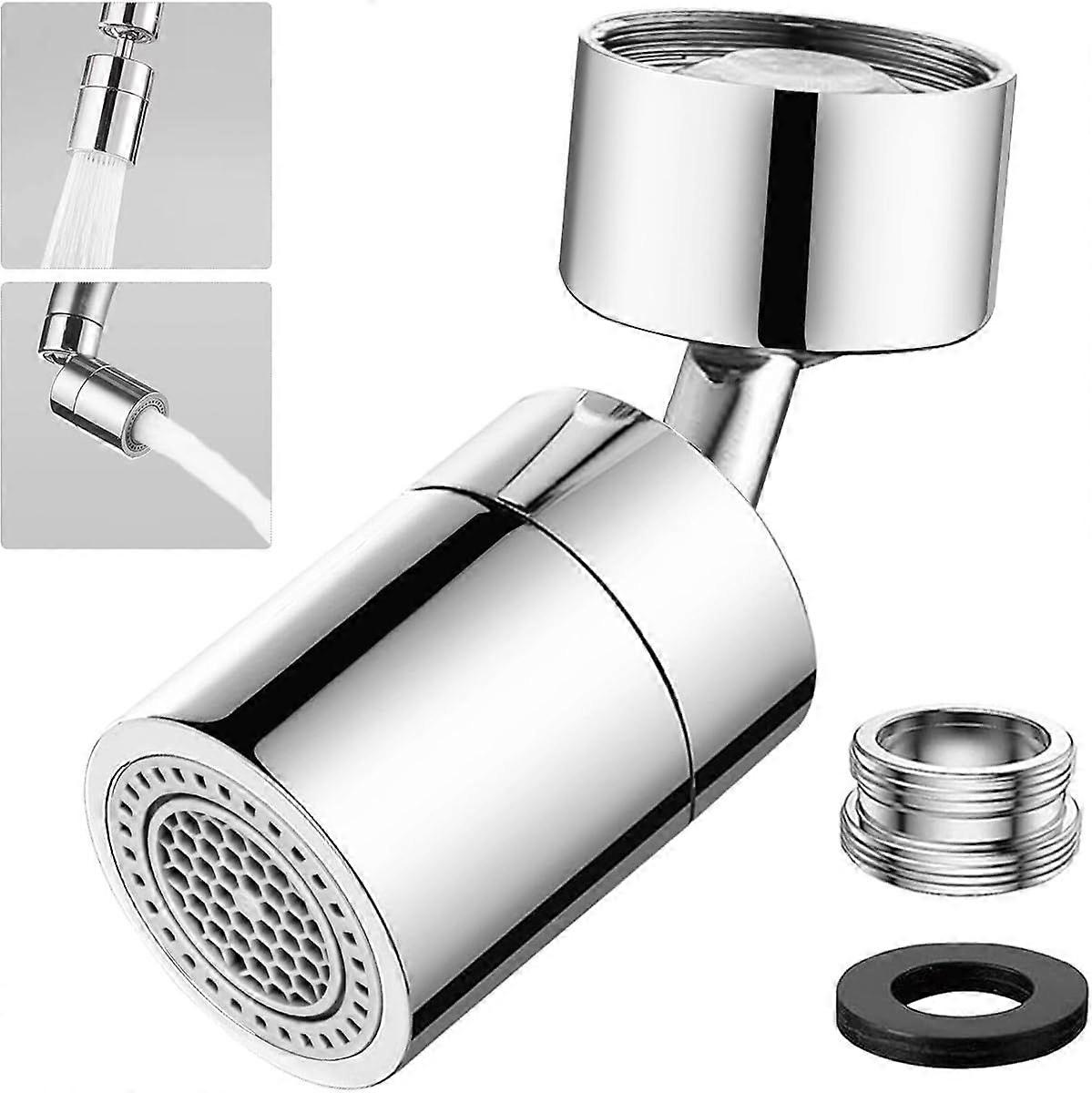 Faucet Aerator 360 Swivel Kitchen Faucet Nozzle, Water Saving Faucet Aerator with 2 Spray Modes for Faucets with M22 External Thread Nozzle or Interna