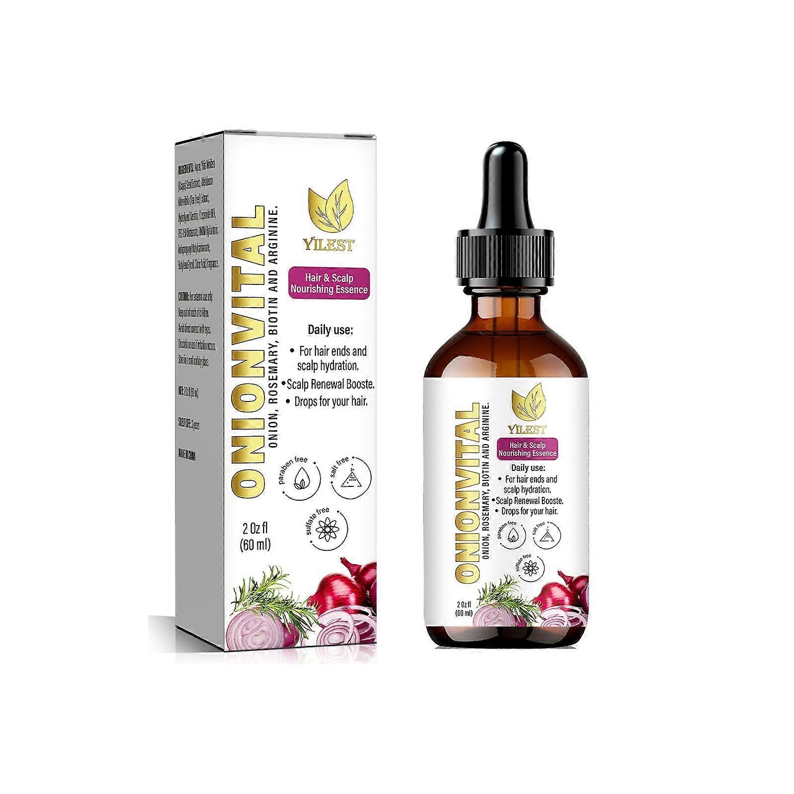 unbrand 60ml Onion Hair Growth Oil - Hair Serum with Onion Rosemary Biotin & Arginine - Hydrating Se