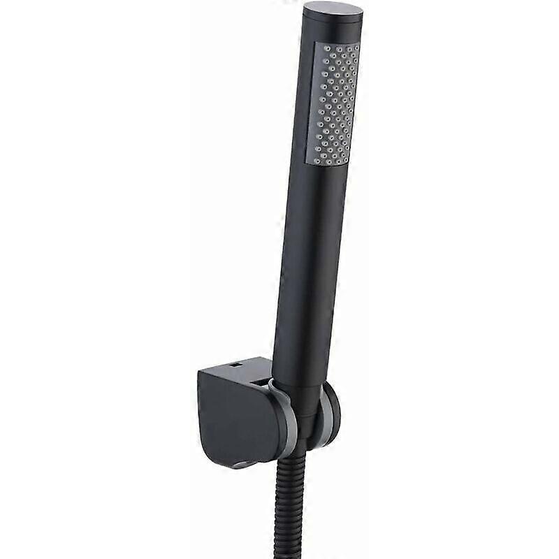 Shower head with extra long hose and matte black support