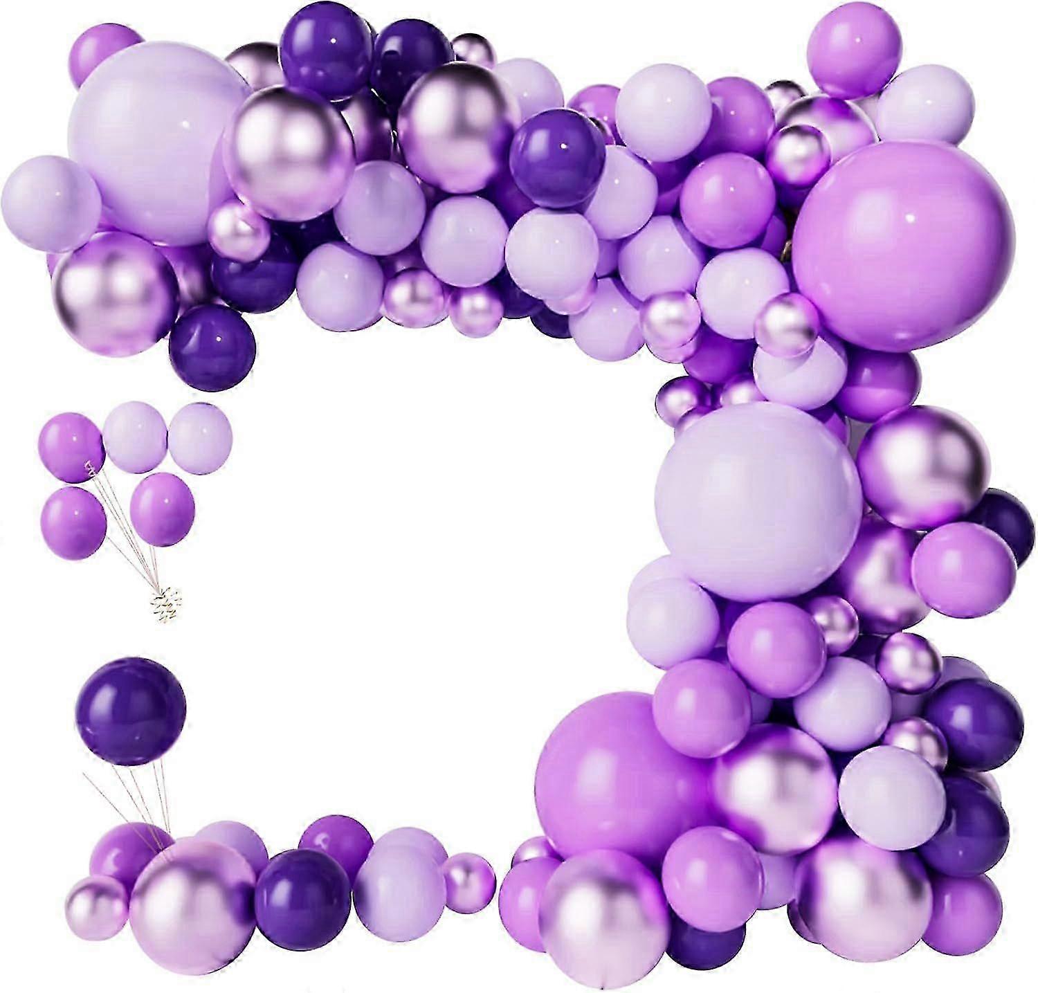 طقم إكليل بالون أرجواني ، بالونات أرجوانية معدنية ، أرجواني غامق وغير لامع