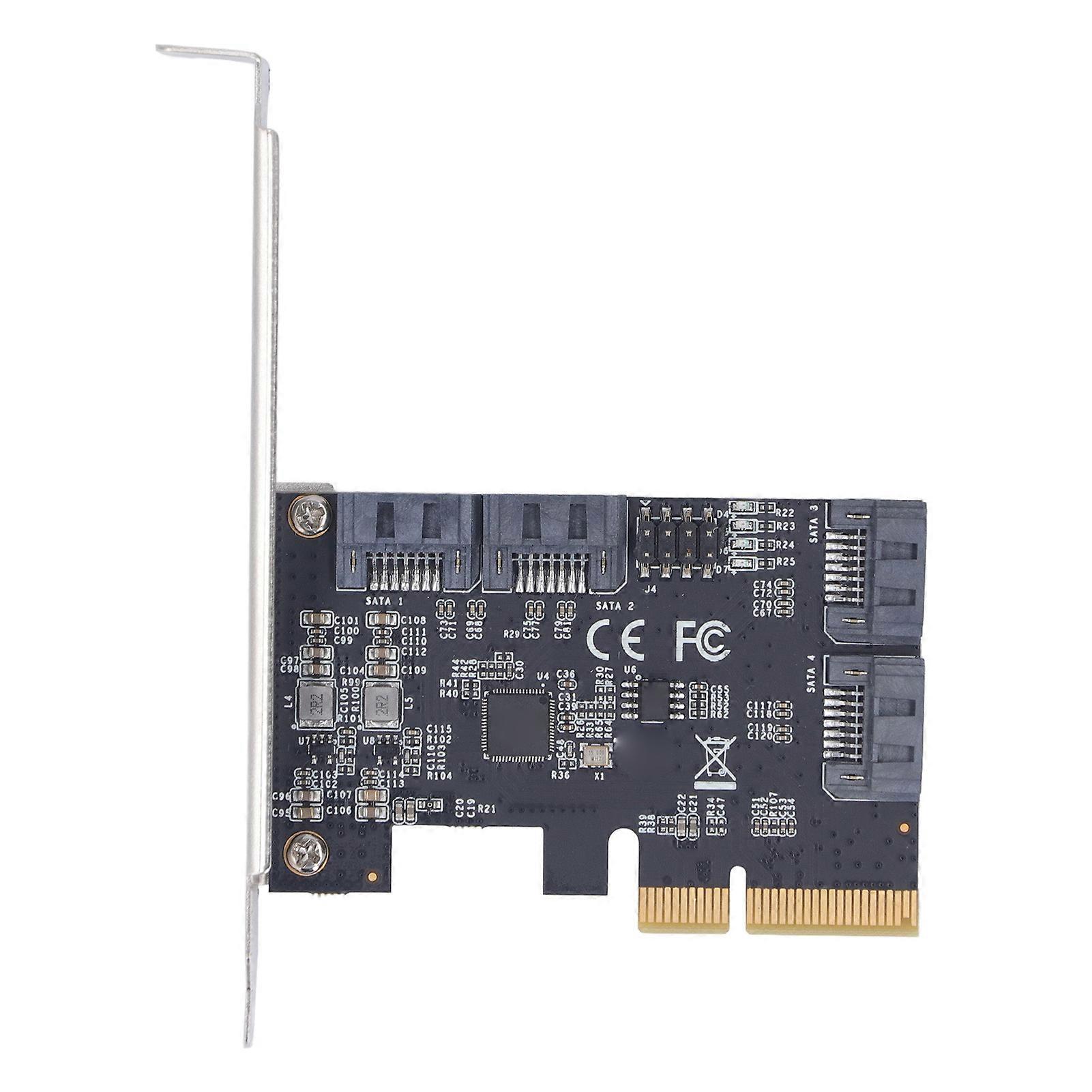 SATA3 Expansion High Speed Transmission PCIE X4 to 4 Port SATA 3.0 Controller Expansion Adapter Card