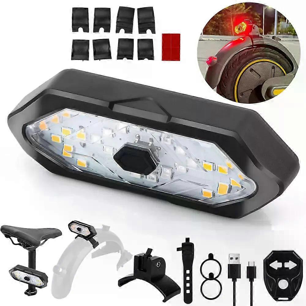 Electric Scooter Indicator Light/Tail Light, LED Scooter Indicator Light USB Charging with Remote Control