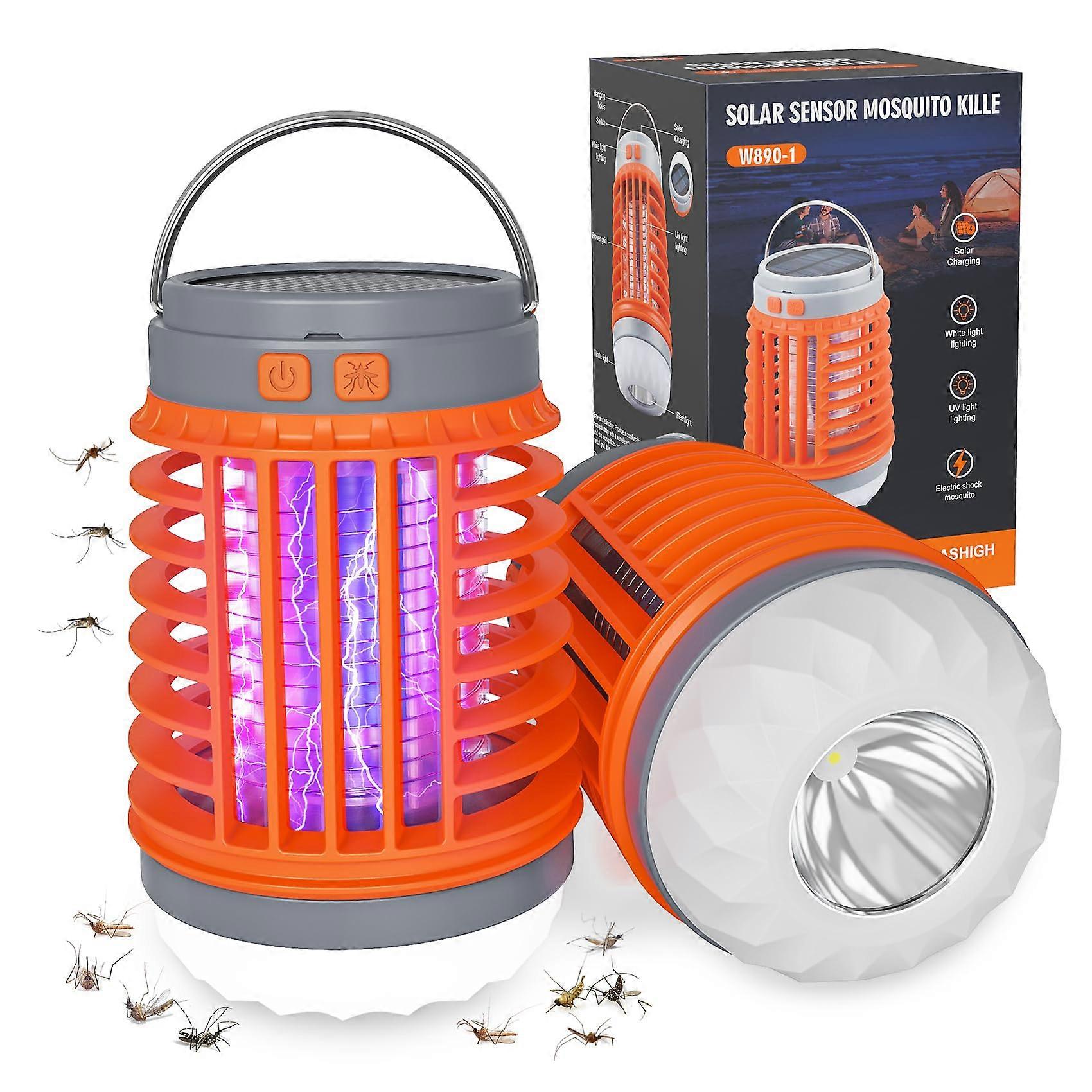 Solar Bug Zapper Outdoor Mosquito Zappers for Patio, 3 in 1 Cordless Rechargeable