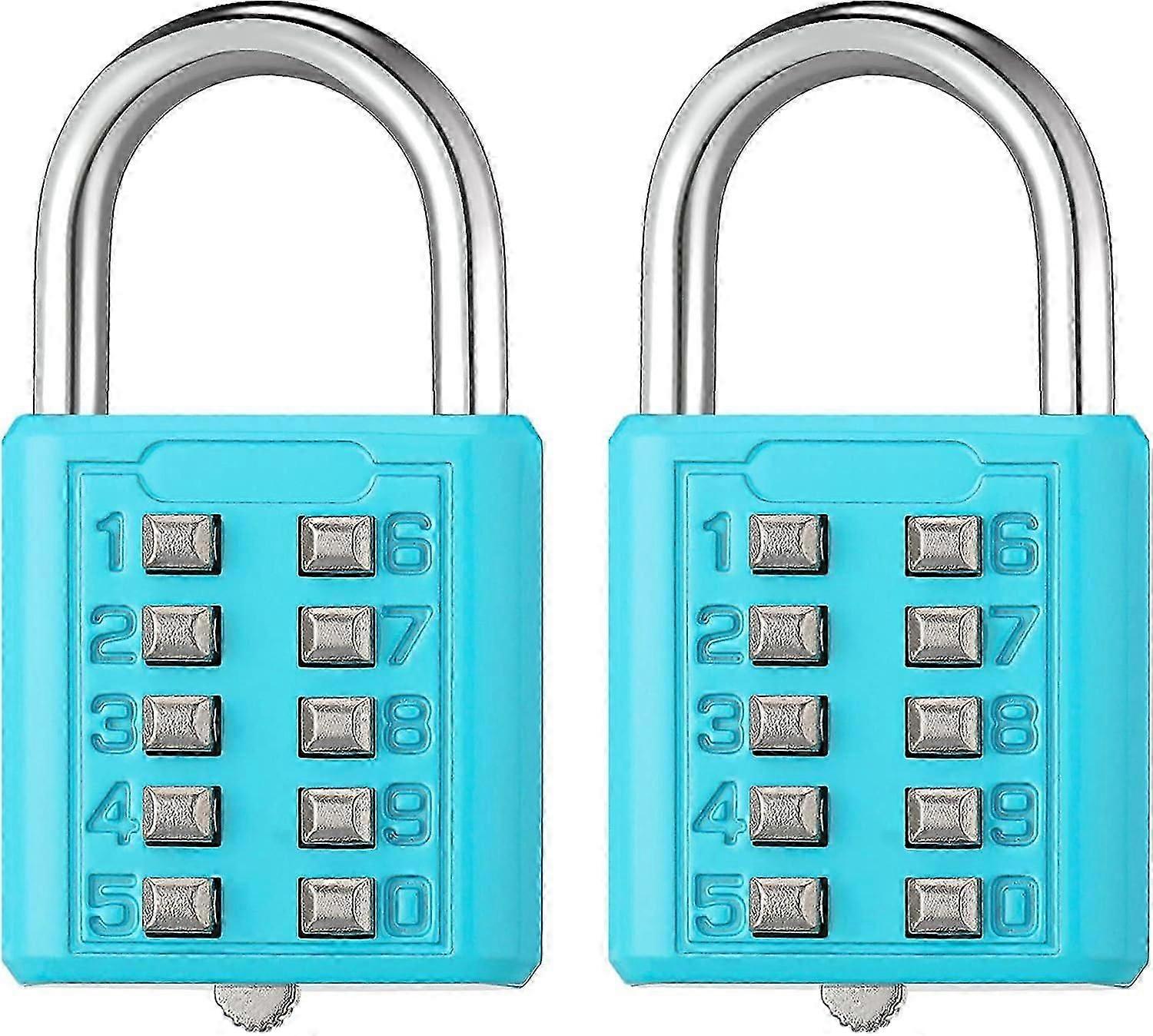 Digit Combination Locks, 10-Digit Push-Button Combination Padlock, 5-Digit