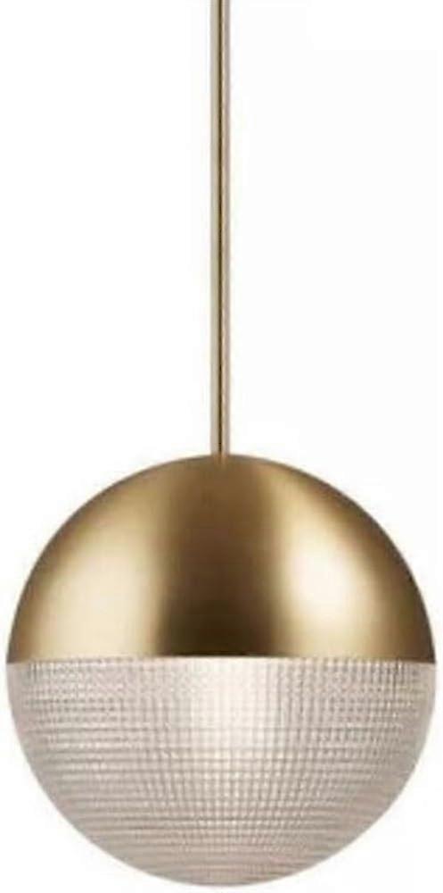Round Glass Lampshade Chandelier Single Head Nordic Brass E27 Pendant Light