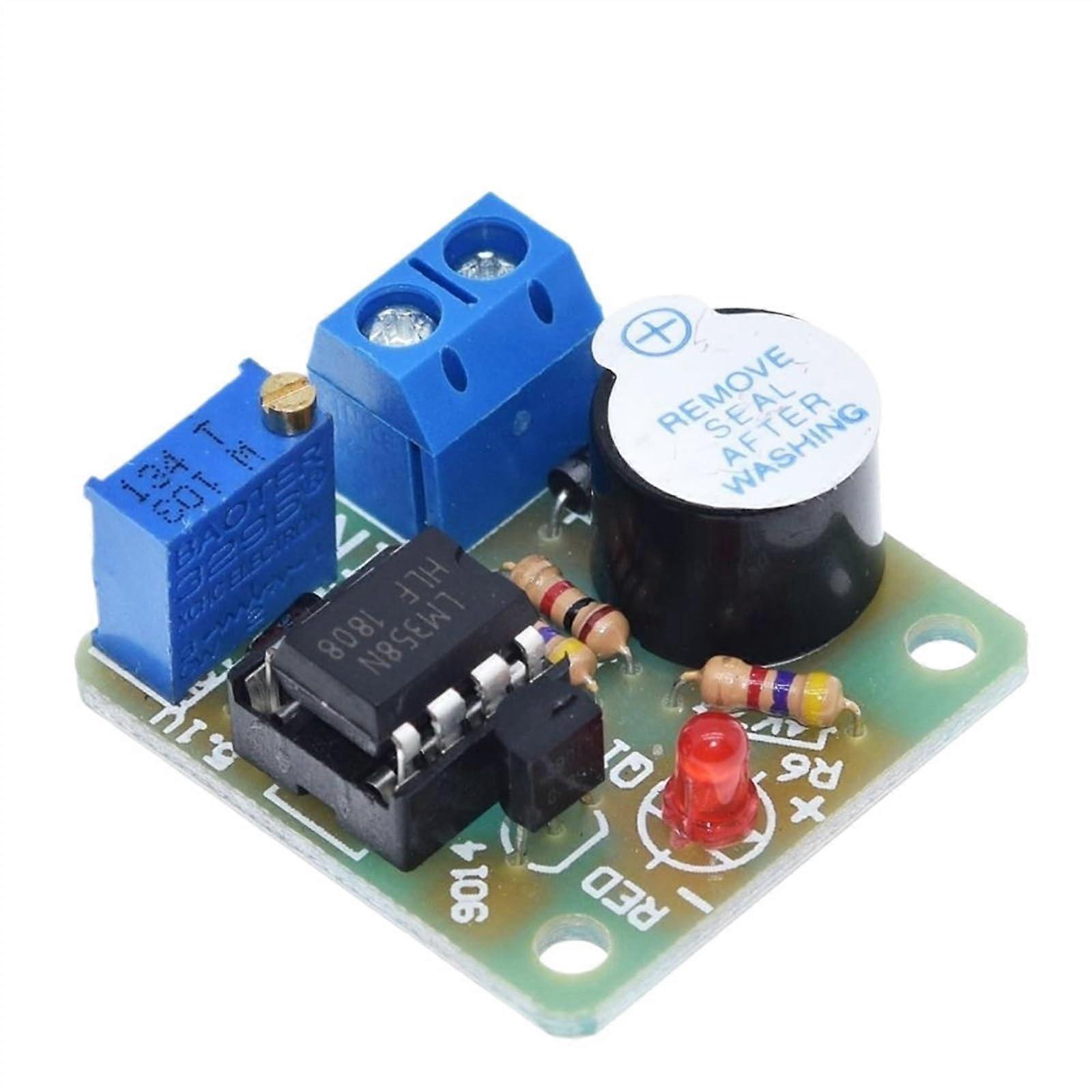 12V LM358 Accumulator Sound Light Alarm Buzzer Over Discharge Controller Module Without Overvoltage Protection