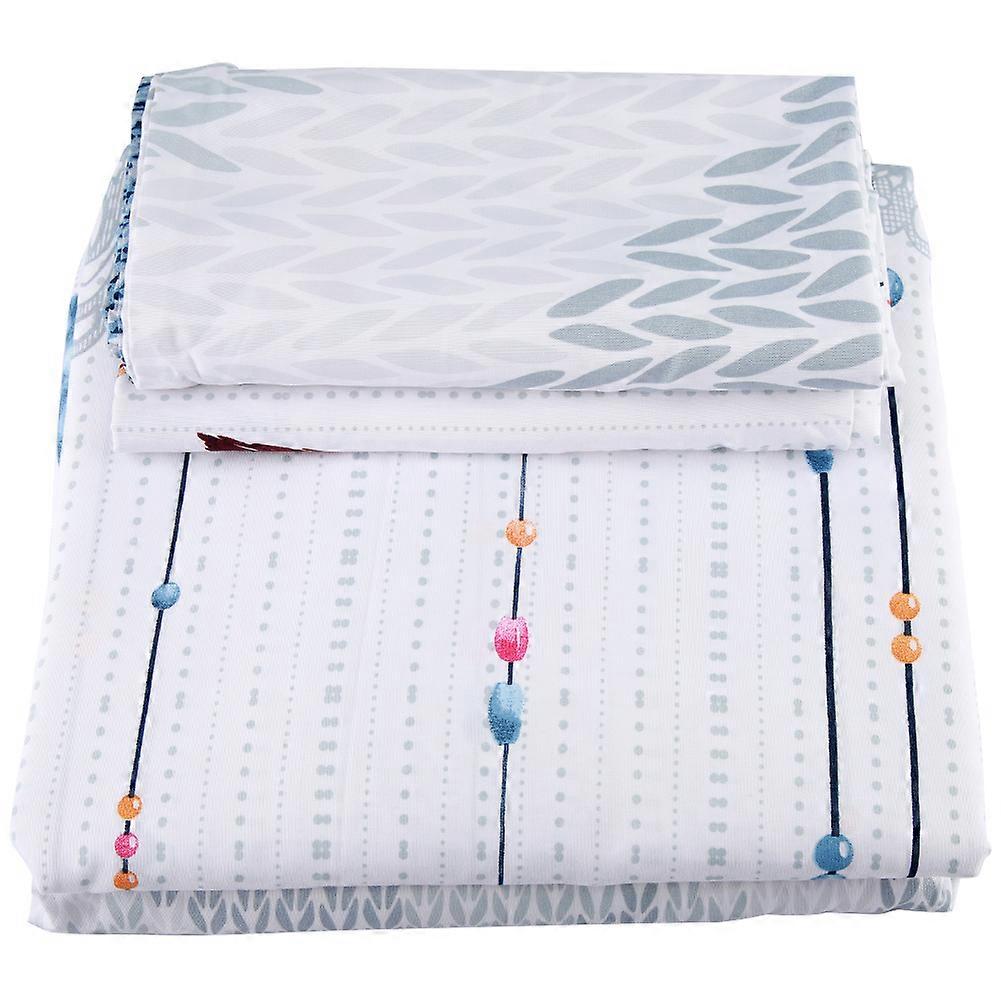 Soft Breathable Microfiber Printed Bedding Quilt Cover Pillowcase Duvet Cover(Feather Pattern)