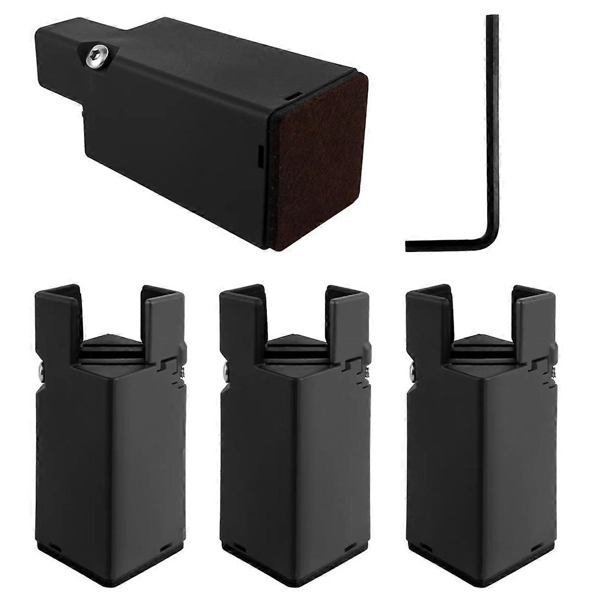 Adjustable Furniture Risers 4Pcs - Heavy Duty Screw Clamp Elevators