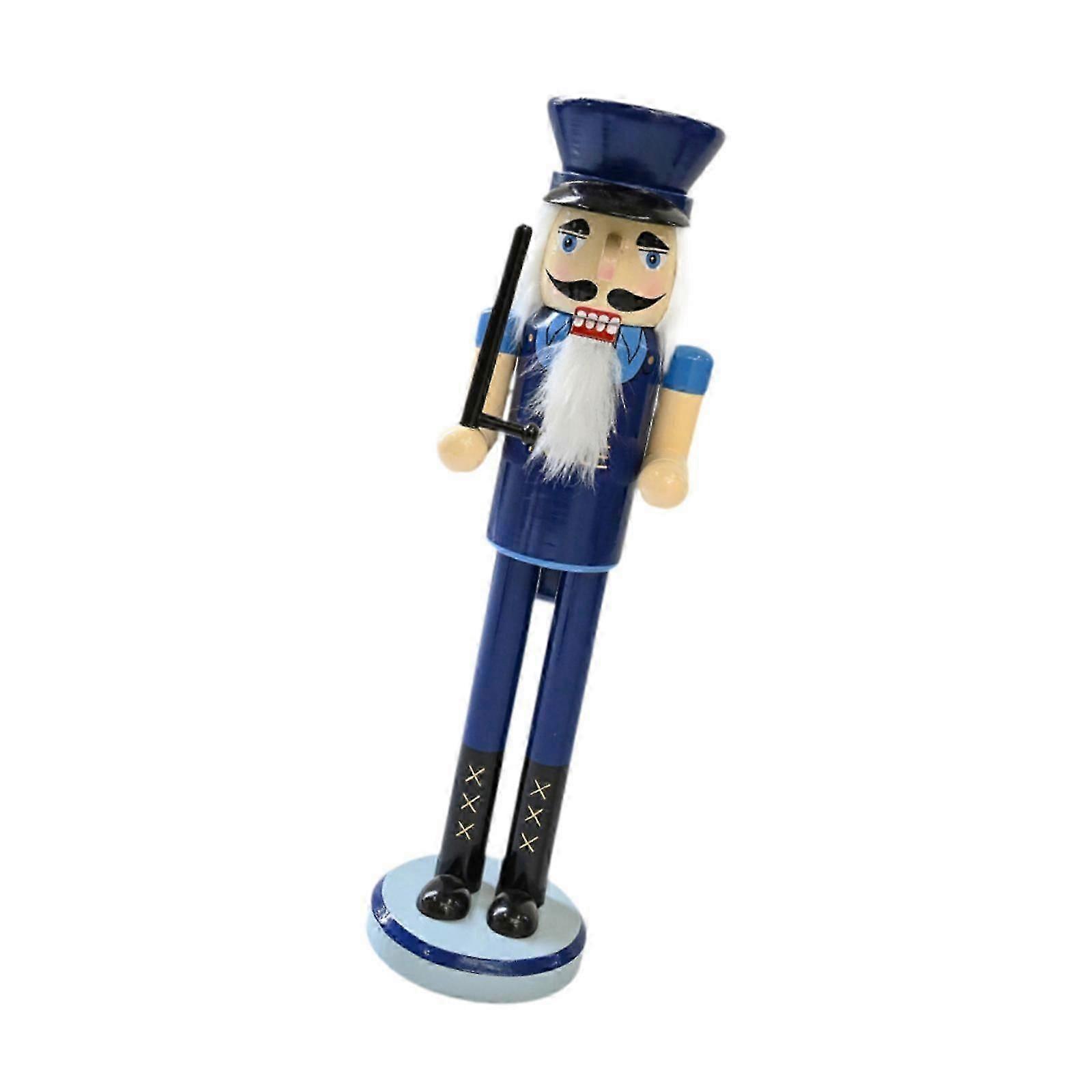 Christmas Nutcracker Serviceman Figure Puppet Toy,38cm Home Holiday Desktop Party Display,Wooden Nutcracker Serviceman Decorations