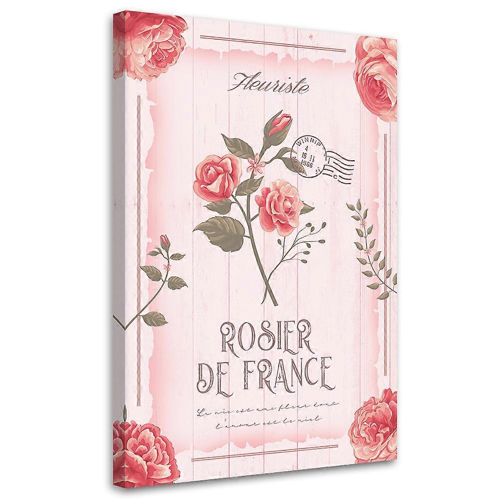 Impression sur toile, Fleurs Vintage Poudrées - 80x120