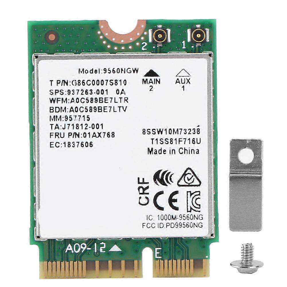 Wireless Card for Intel Dual Band AC 9560NGW NGFF 1.73Gbps for BT5.0 M.2 Card Wireless Wifi