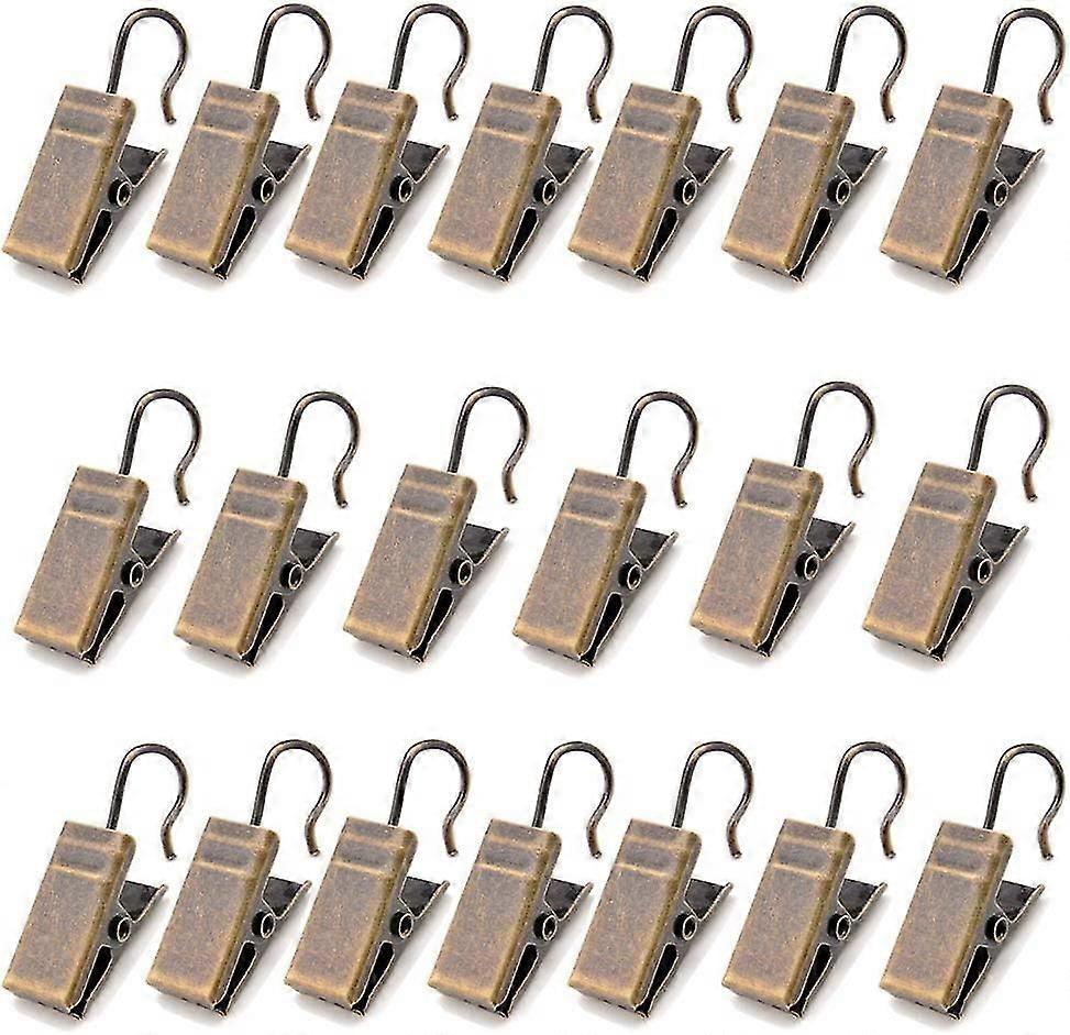 20 Antik-Messing-Vorhangclips mit Haken
