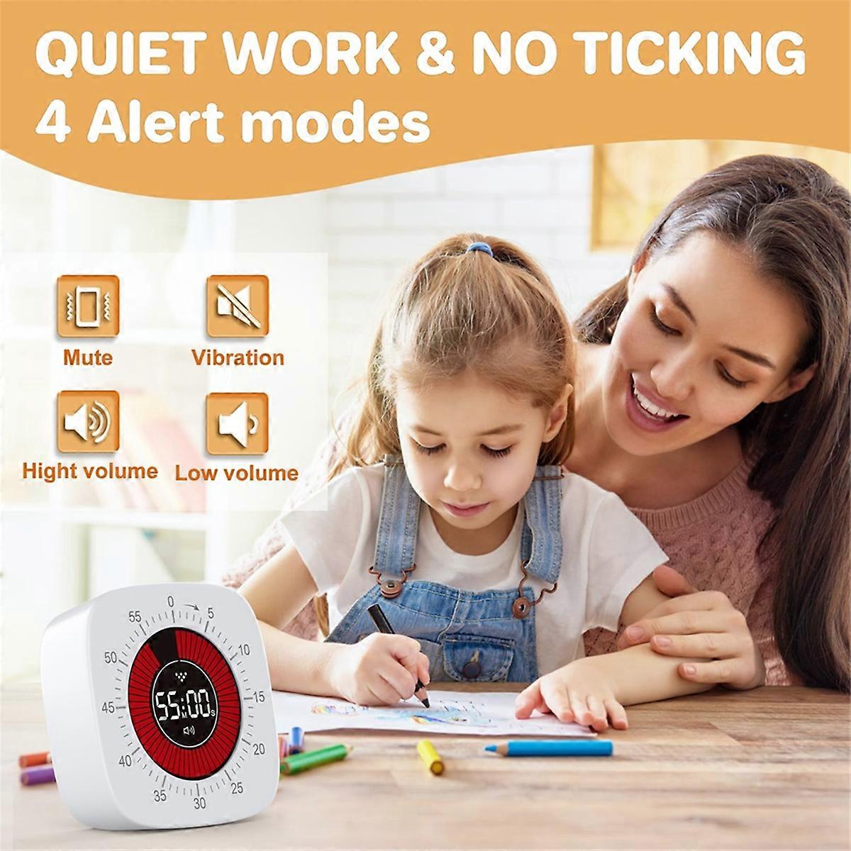 Visual Timer for Kids,Digital Timer with 60-Minute Countdown, Silent Timer for Desk Timer Clock for 
