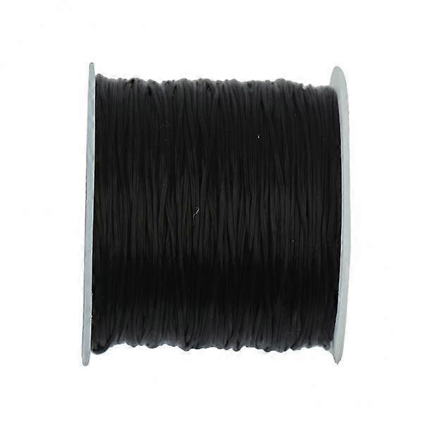 4x50 yards Stretch Polyester Crystal String Cord Roll Jewelry Making DIY Black