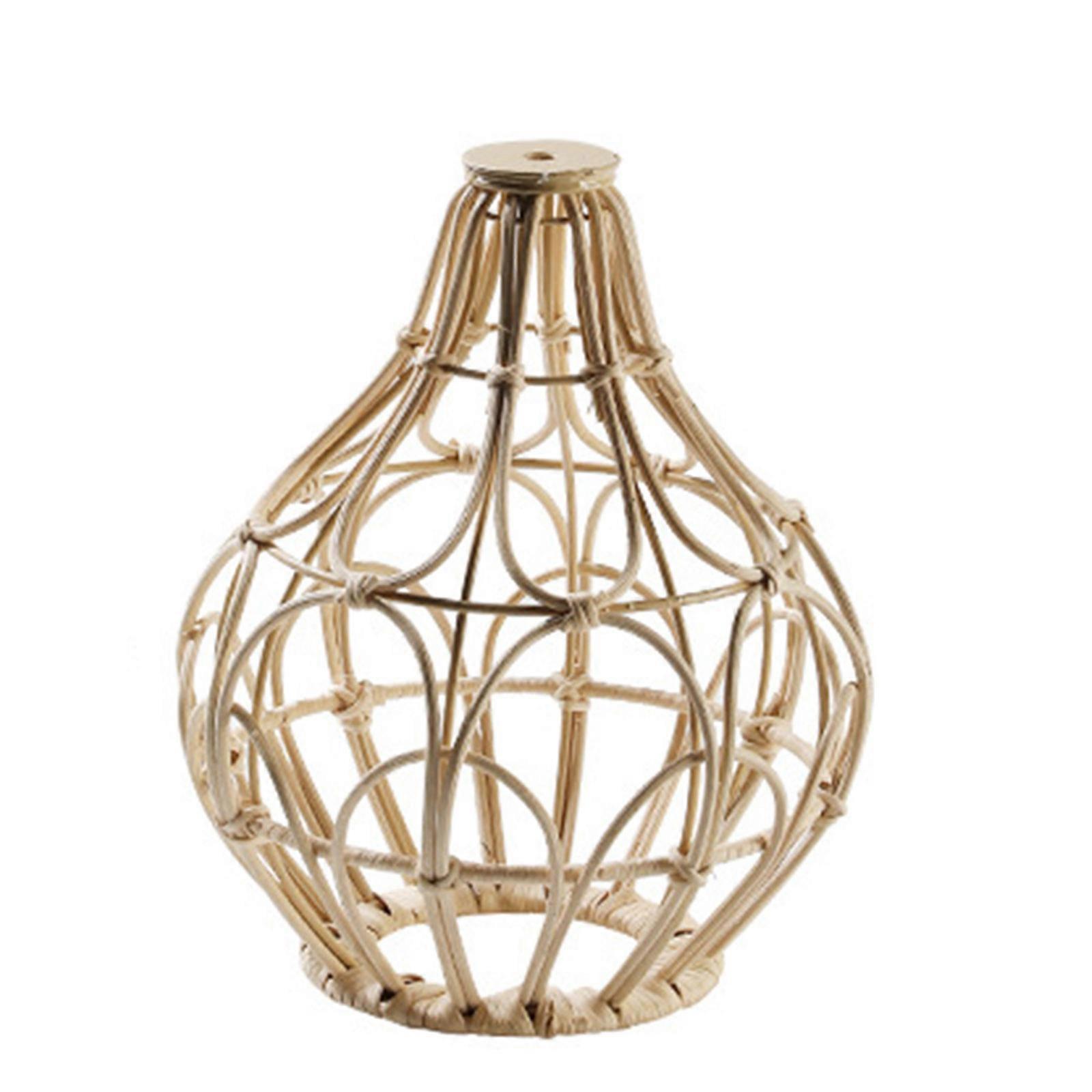 Boho Woven Rattan Pendant for Ceiling Light Handmade Cane Natural Wicker Scandinavian Chandelier Lamp Shade