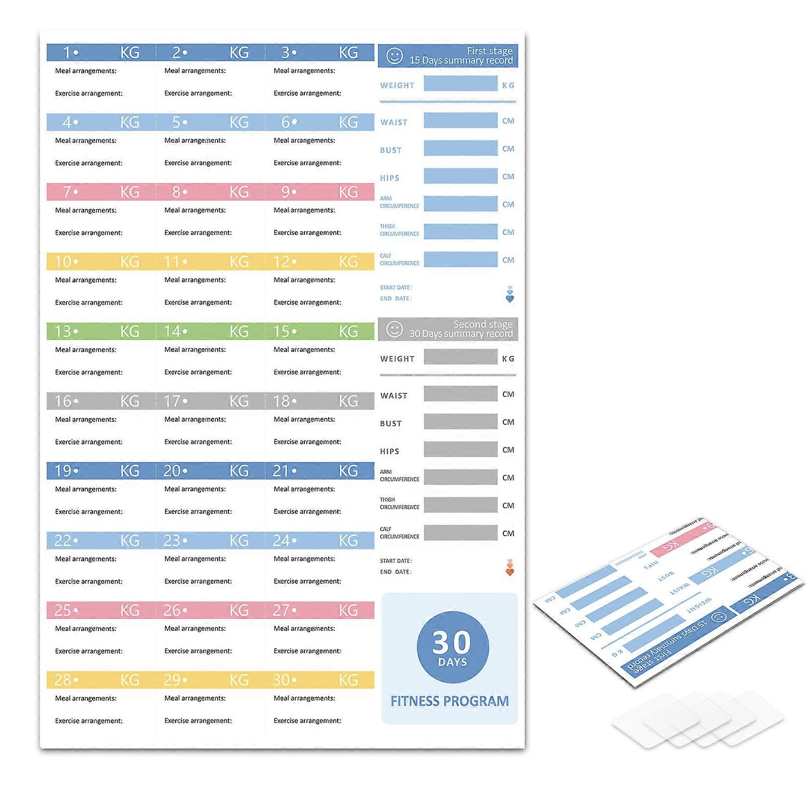 Fitness Progress Chart Fitness Program Workout Schedule Organizer for Fitness Coaches and Home Workout Spaces