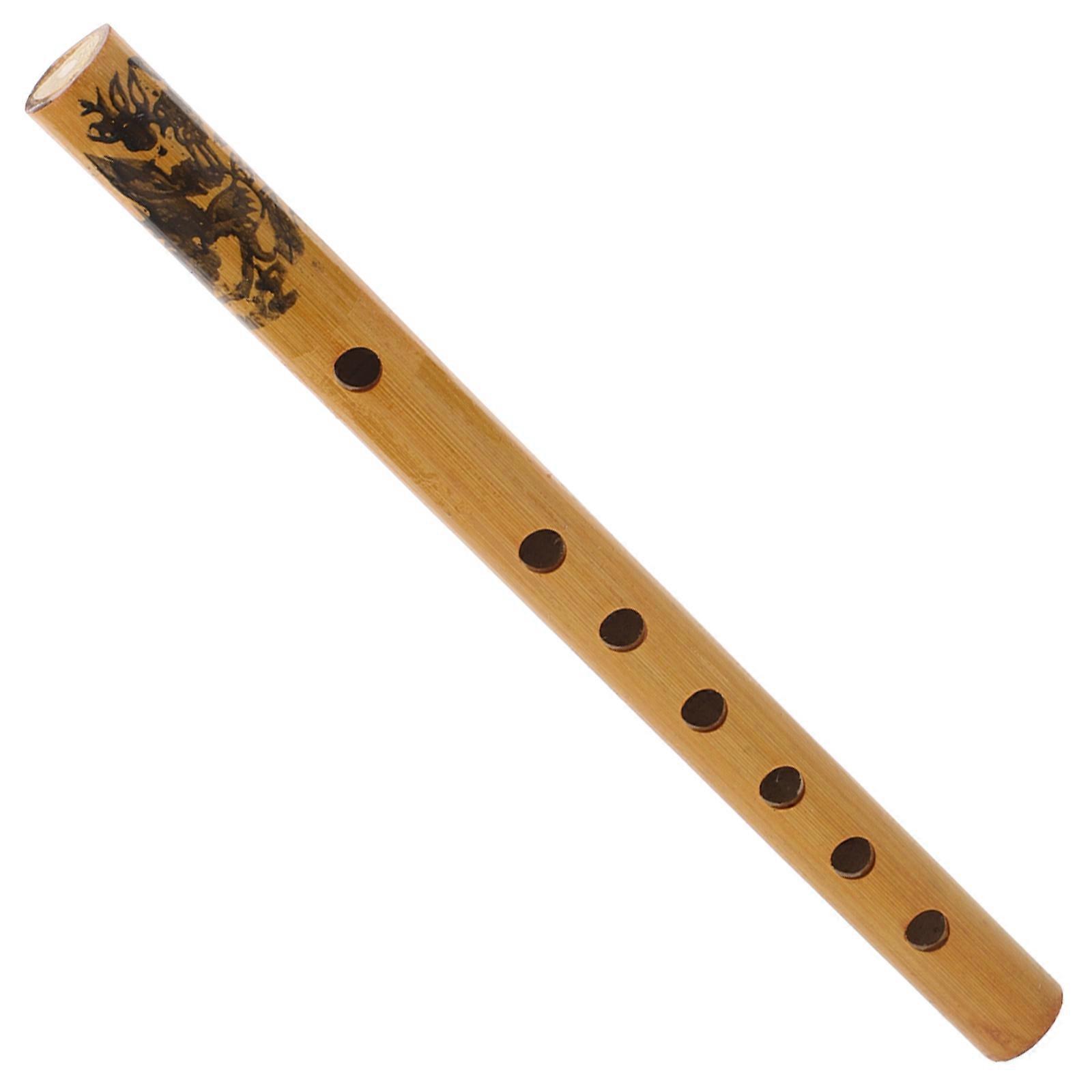 Chinese Flute, Durable Six Hole Bamboo Instrument for Learning and Leisure