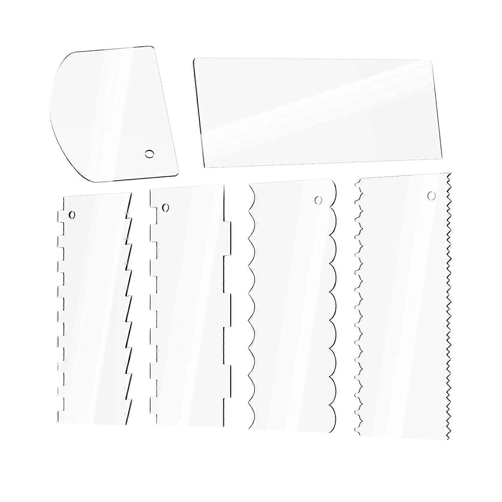 6 Pieces Cake Scraper Clear Smooth for DIY Cake Cake Icing