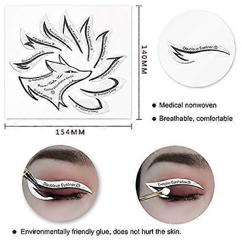 5 Styles for Eyeliner + 7 Styles for Eyeshadow Set 12Pairs Eyeliner & Eyeshadow Non-Woven Stencil Stickers