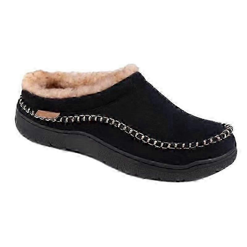 Mænds slip on mokkasin hjemmesko, indendørs udendørs varme fuzzy comfy hussko