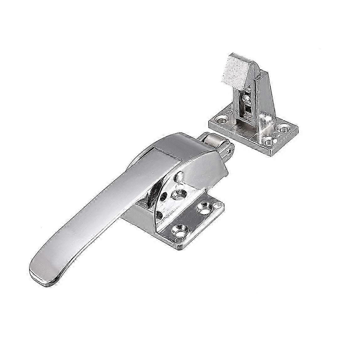 Adjustable Latch Spring Loaded Walk in Freezer Cooler Door Handle Grip Silver
