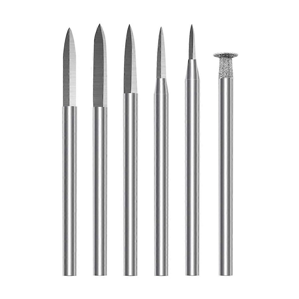 Wood Carving Drill Bits Set,6Pcs Engraving Drill Accessories Bit Wood Carving Kit for Rotary Tool,