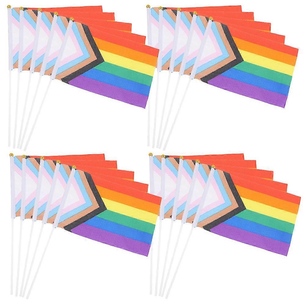 100pcs Handheld Flags for Month Festival Decorations – Durable Party Flags with Sticks