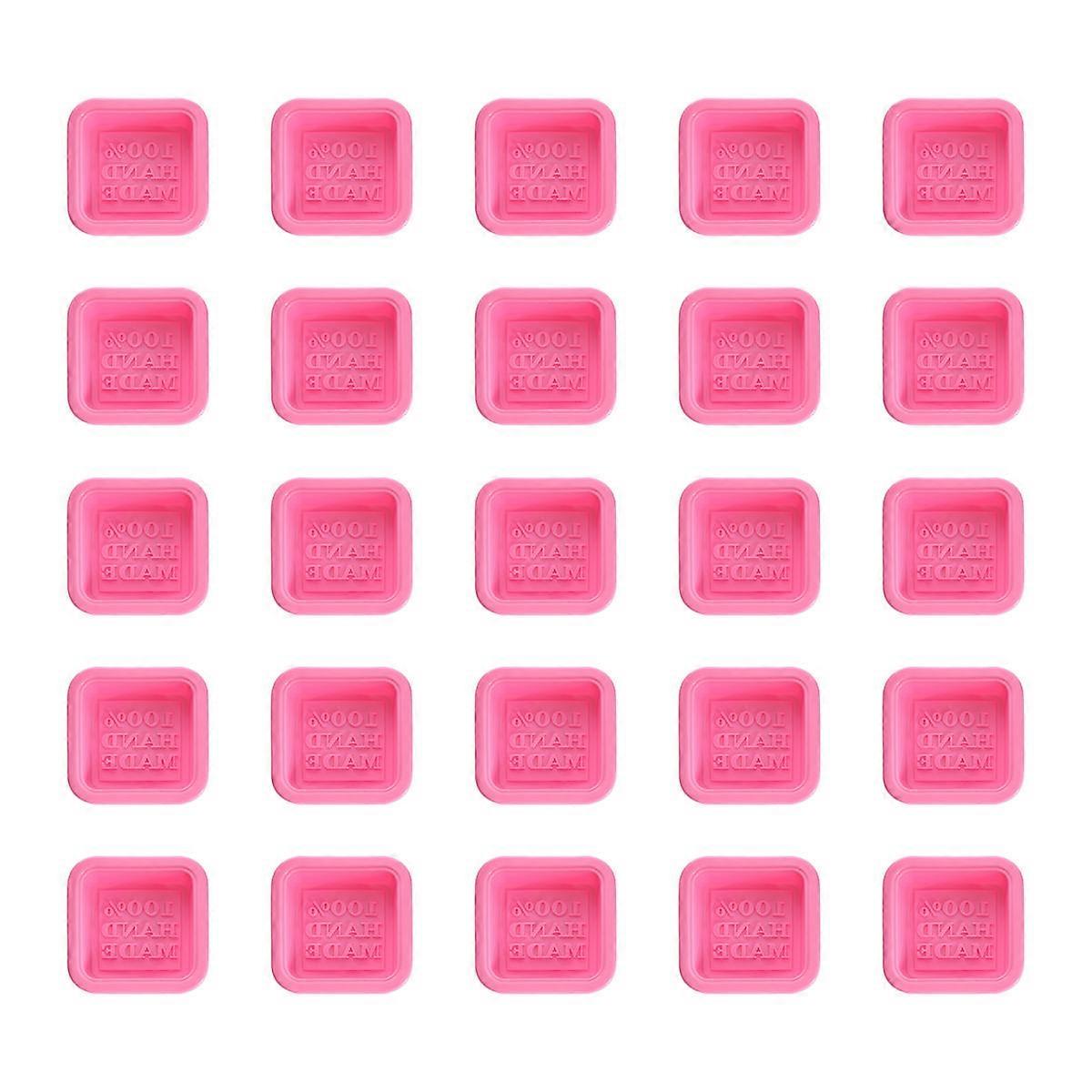 Silicone Soap Molds Diy Handmade Crafts Oval Pink 10x7cm For Soap Making 25Pcs