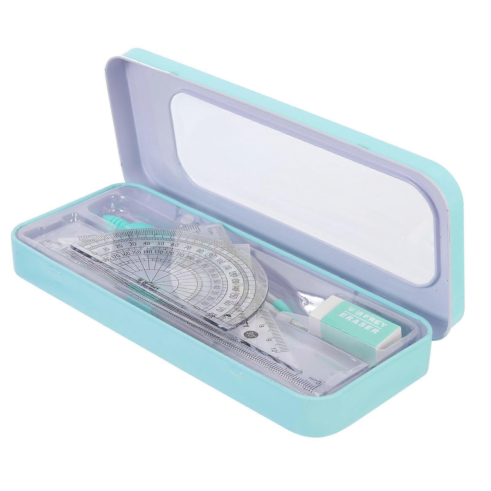 Drafting Tools Geometry Drawing Tool Kit School Design Students Blue 12X2.5X1.2CM Drawing 1 Set