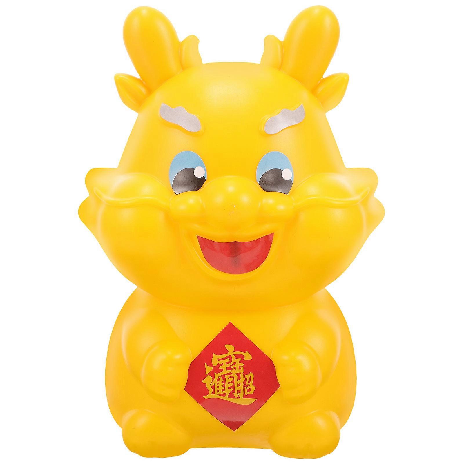 1 Set DIY Cartoon Dragon Piggy Bank, Chinese Style Money Saving Pot Coin Jar with Bottom Stopper for Birthdays and Year Celebrations