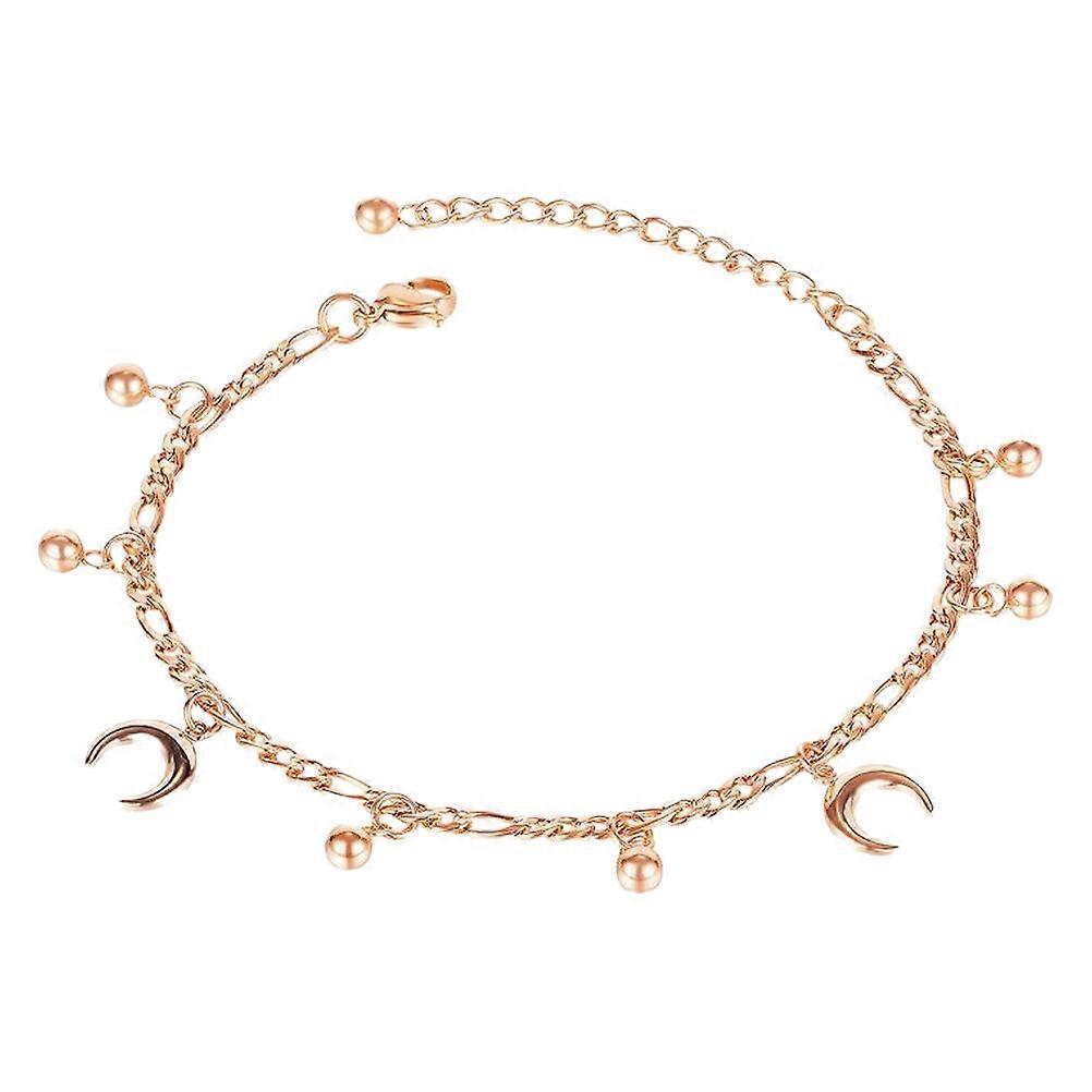 Chic Ankle Chain All Match Bead Moon Anklet Fashionable Comfortable Touch Beach Wedding 1Pc