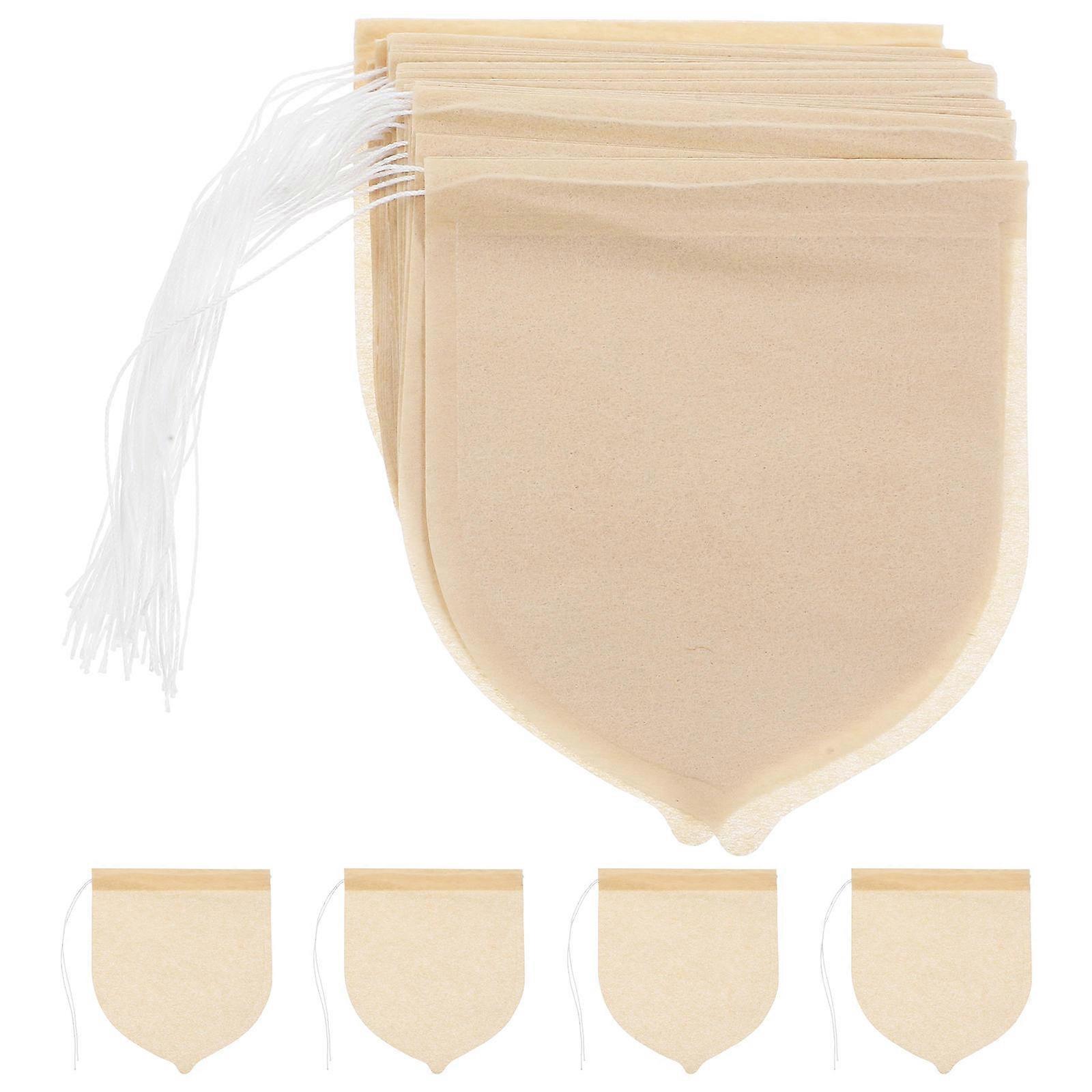 Drawstring Closure Temperature Resistant Tea Infuser Bag Small Sized Filter Bags Beige 10X8X0.01CM 100Pcs For General Users