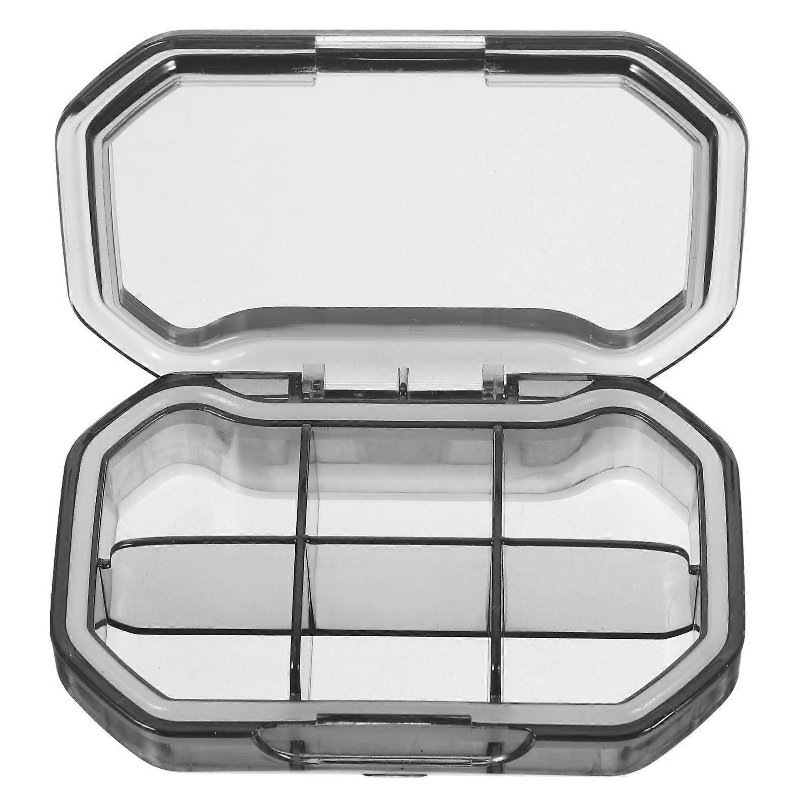 Small Container For Medicines Medicine Case Daily Use 9.00X6.00X2.10cm Grey Portable 1Pcs
