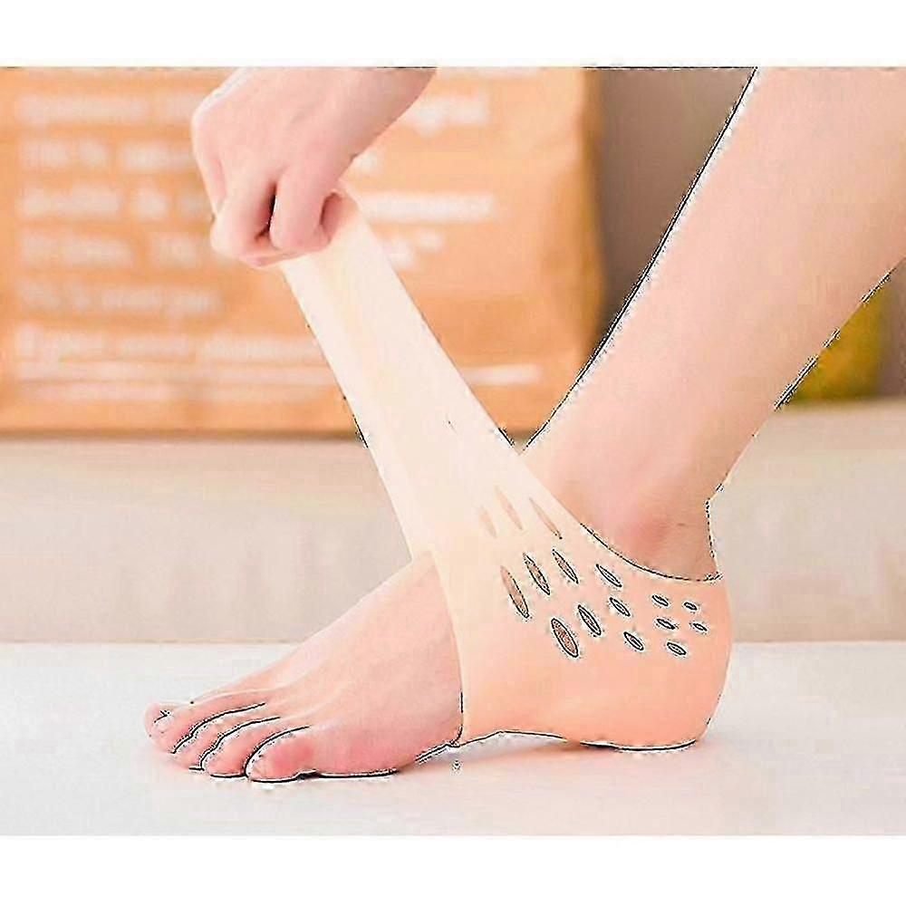 Invisible Height Increase Silicone Socks Gel Heel Pads Orthopedic Arch Support Heel Cushion Insoles Foot Massage Pad Unisex