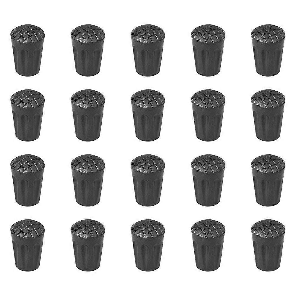 Rubber Tips for Trekking Poles Round Shape Trekking Pole Accessories Durable Anti-Slip 20Pack