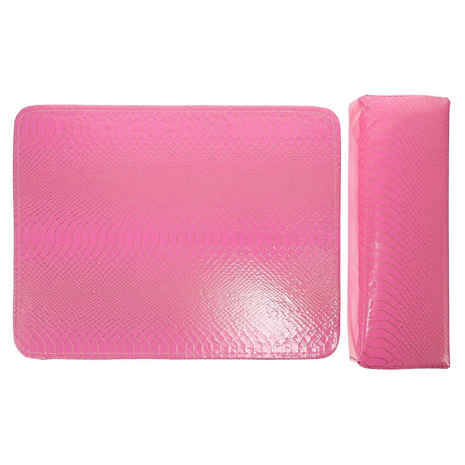 Manicure Armrest Cushion Pink Rectangle Comfort Hand Rest Pillow For Salon Use 1 Set